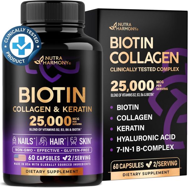 Biotin, Collagen, Keratin - Clinically Tested Supplement