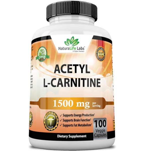 Acetyl L-Carnitine 1,500 mg High Potency Supports Energy Production