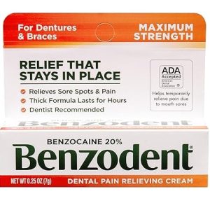 Benzodent Dental Pain Relieving Cream for Dentures and Braces