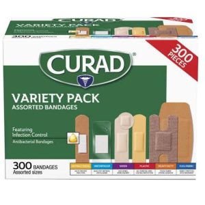 Curad Assorted Bandages Variety Pack 300 Pieces